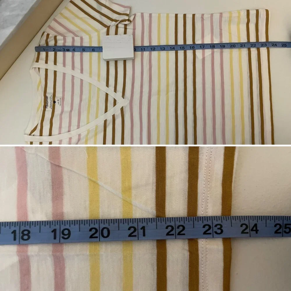 Madewell Whisper Stripe V-neck Tee - Picture 13 of 13